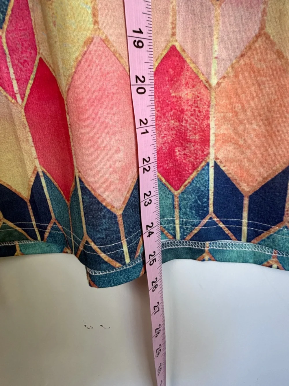 Multicolor Geometric V-Neck‎ Blouse